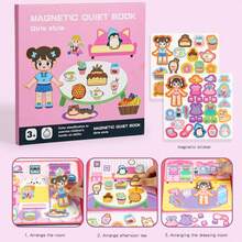 DIY 磁性安静书 – 互动感官学习，包含 2 个主题 | 儿童精细运动技能活动 | 送给男孩和女孩的教育礼物 DIY 安静书，无需制作磁性贴纸即可改变场景 手工制作的卡通贴纸 - 彩色 - 查看 13