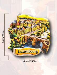1 pieza Imán de nevera con diseño de Francia, Bélgica y Luxemburgo, recuerdo de viaje y decoración del hogar