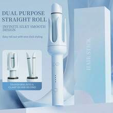 2-In-1 Auto Curler & Straightener - With Negative Ion Generator, Smart Timer, And Auto Shut-Off, -Free Curling And Straightening At Any Temperature