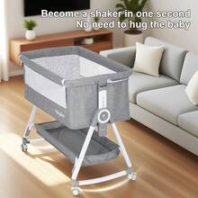 3 In 1 Beside Bassinet, Bedside Bassinet, Bedside Sleeper With Wheels, Adjustable Portable Bedside Crib, Bassinet Bedside Sleeper, Movable Bedside Bassinet For Baby,Grey - Grey - View 10