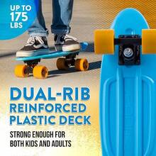 Ein anfängerfreundlicher 17-Zoll (43 x 13 x 10 cm) / 22-Zoll (56 x 14 x 10 cm) Cruise-Scooter mit leichtem PP-Deck, Lagern aus Karbonstahl, hochbelastbaren PU-Rädern und einem leuchtend bonbonfarbenen Design – ein kompletter Park- und Outdoor-Scooter für alle Könnerstufen, ein Skateboard für alle Jahreszeiten | stylischer Mini-Cruiser | langlebige Räder für Flexibilität – verschiedene Farben - Verschiedenfarbig - Übersicht 6