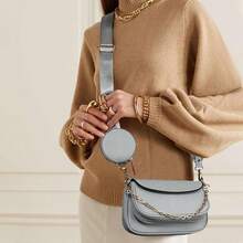 Multi Pochette Crossbody Bags For Women PU Leather Shoulder Handbag 3pcs Set-2025 - 灰色 - 查看 10