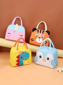 1 Túi xách tay trẻ em, Túi xách dễ thương, Túi đựng đồ ăn trưa dung tích lớn họa tiết hoạt hình, Túi cách nhiệt họa tiết 3D, Lựa chọn lý tưởng làm quà tặng - Nhiều màu - Xem 3