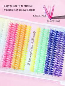 280 piezas DIY 7 colores del arcoíris 12mm pestañas postizas individuales en forma de D | Reutilizables para mezclar y combinar para Halloween, Acción de Gracias, Navidad, Año Nuevo, fiestas, cosplay, maquillaje glamoroso creativo