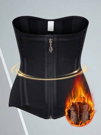 1 pezzo Cintura di supporto addominale e modellante in stile rete con cerniera e bottoni a pressione, adatta per uso domestico.