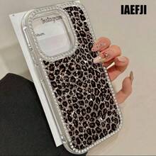 A Shiny Leopard Print Flip Case With Diamonds For IPhone 17promax/17air 16 Pro Max, 16, 15 Pro, 14, 14 Plus, 14 Pro Max, 13, 13 Pro, 12 Pro And 11 Pro Max Models. Designed To Resist Drops And Stains, This Soft Case Is Perfect For Men And Women With Elegant Diamond Trim. - 黑色 - 查看 7