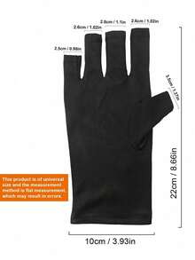 UV-Resistant Gel Manicure Gloves Professional Protective Gloves For Nail Art, Elastic Fingerless Gloves For Home And Outdoor Use,Nail Supplies,Nail Tools,Nail Art Tools,Back To School,Nails,Nail Tools For Press On Nails - màu đen - Xem 2