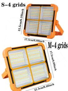 1PC Portable Outdoor Solar Light Camping Light 144/264 LED Safety Lighting Night Light, 1000LUM Outdoor Solar Courtyard Wall Light Outdoor Safety Lighting Work Light, Camping Fishing Spotlight Ground Light, 18650 Lithium Battery Rechargeable High Power Camping Light, 4/5 Lighting Modes Free Selection, USB Rechargeable,