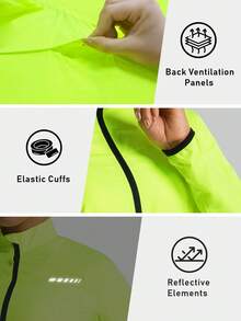 Qualicos Women's Lightweight Breathable Full Zip Cycling Jacket, Outdoor Sports Reflective Long Sleeve Sportswear With Reflective Stripes And Back Pocket, Suitable For Cycling, Running, Hiking - Mustard Yellow - View 7