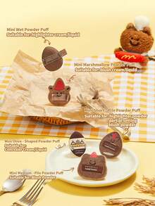 Amortals X TUNEE GOODS 5个装面包系列迷你拇指化妆海绵粉扑，可爱小熊造型，干湿两用，适合初学者、化妆师、可爱女孩、女朋友，情人节、圣诞节、万圣节、感恩节、毕业典礼、生日、Y2K 等节日礼物，时尚女性品牌化妆品，美容派对、海滩、旅行、露营、学校、庆祝活动、装饰礼品、玫瑰女孩角色扮演，高品质化妆氛围，价格实惠，圣诞礼物，化妆品，化妆工具，平价好物，礼物，女士礼物，圣诞礼物，赠品，平价好物，旅行必备 - 咖啡棕 - 查看 3