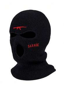1pc Balaclava Ski Mask, Suitable For Daily Use, Outdoor Sports, Hiking, Cycling Autumn Decor - 1 Piece Black - View 3