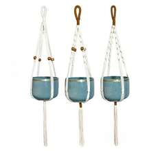 1 Stück Baumwollseil Blumentopf Netztasche, kreative hängende Blumentopf Netztasche, Wanddekoration hängende Korb Pflanzentasche, Heimdekoration Blumentopf hängende Netztasche, ohne Blumentopf