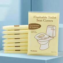 10pcs/20pcs/40pcs Toilet Seat Cover Paper, Waterproof And Hygienic, Brewable Paper Toilet Seat Cover, Public Toilet Travel Accessories, Bathroom Accessories, Airplane, Camping - 卡其色 - 查看 1