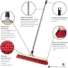 Straßenbesen 60 cm mit Stiel, Strassenbesen mit Teleskopstiel, Besen, Kehrbesen, Gartenbesen für Straßen, Draußen