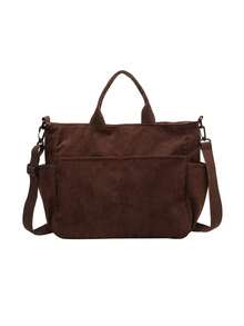 New Fashion Classic College Style Casual Large Capacity Multi-Pocket Shoulder Bag, Especially Warm. Particularly Suitable For Campus, Office, Daily Matching, Dates, Shopping, Outings, Gifts And Other Occasions. - Coffee Brown - View 8