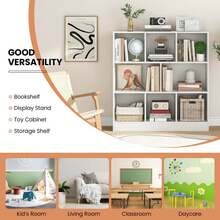 Lifezeal 8-Cube Bookcase 41" Wooden Toy Storage Organizer For Kids Bookshelf - White - View 4