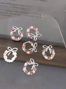 مجموعة من 4/30 طقم إكليل عيد الميلاد فاخر وبسيط، تشمل ملصقات أظافر عيد الميلاد المحدودة الإصدار، إكسسوارات الأظافر، ديكورات الأظافر، ديكورات جمالية، وديكورات DIY.