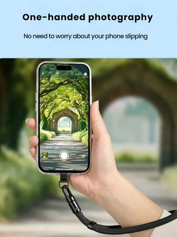 Einstellbarer Handyschlaufe mit Clip, Armband Anti-Verlust Handykordel, stabiler Reise-Outdoor Anti-Diebstahl Handyschlaufe, neues kurzes selbstverriegelndes Anti-Sturz Aufhängeseil