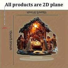 2D Flat, Christmas Scene Acrylic Display Decor - Starry Night Snowy Landscape Desktop Ornament, No Power Needed, Multi-Functional Holiday Gift Suitable For 11 Celebration Occasions, Home And Office Use, 2D Flat Home Decor Christmas Decorations Room Decor - Multicolor - View 5