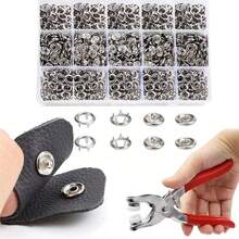 400pcs Metal Snap Buttons, 100sets 5-Prong Snap Fastener Plier Tool With Box, Snap Fastener Plier Tool For Clothing Leather Handcraft Sewing Metal Claw Snap