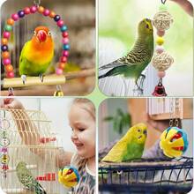 15pcs Colorful Parrot Birds Toys Playset - Wooden Swing, Chew Toys, Hanging Bells, Hammock & Climbing Ladder - Ideal For Small Birds Like Parakeets, Cockatiels, Conures, Finches, Budgies, Macaws - Perfect Gift For Bird Enthusiasts, Bird Accessories - 15件鳥玩具 - 查看 2
