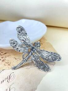 1pc Vintage Blue Crystal Dragonfly Insect Brooch, Versatile For Women's Autumn/Winter Clothing, Jacket, Scarf, Shoes, Bag, A Gift For Mother Or Friend