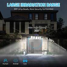 1 Stück Solar Wandleuchte, Solarleuchte für Außen, 5 Köpfe Solar 300 LED/ 1 Kopf 100LED Licht für Außen mit Bewegungssensor, wasserdicht, Weitwinkel-Beleuchtung Wandleuchte für Garten, Hof, Straße (100/300LED optional)
