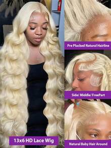 613 Blonde Body Wave Hair Wig Pre Plucked 20-40 Inch 100% Human Hair Wig 13x4 13x6 HD Lace Frontal Wigs 200 Density - S613 - 查看 4