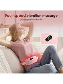 FollowBreak 1 Stück tragbarer, wiederaufladbarer beheizter Hüftgurt, 3 Temperatureinstellungen & 4 Massagemodi, Heizkissen für Rücken & Bauch von Frauen, geeignet für den Heimgebrauch und als Geschenk