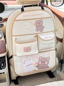 1 geantă de depozitare pentru spătarul scaunului auto, husă organizatoare auto suspendată cu design de ursuleț Tulip Rabbit - Spatar de depozitare - Vizualizare 13