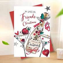 1pc 2025 Premium Christmas Greeting Card With Envelope - Luxury Paper Wishes, Suitable For Close Friends/Siblings | Holiday Memorabilia