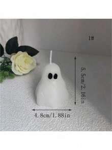 1 pièce Bougie parfumée en forme de fantôme d'Halloween, 7 styles sans plateau, bougie parfumée décoration de fantôme d'Halloween faite à la main, légère différence de couleur, décoration d'intérieur, cadeau - Multicolore - Voir 18