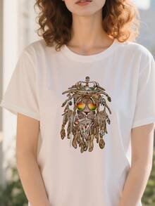 Rastafarian-Clothing-And-Reggae-Apparel-With-Reggae-Lion-T-Shirt - White - View 1