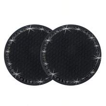 2pcs Multicolor Sparkling Car Cup Holders, Universal Vehicle Cup Holder Inserts, 2.75 Inch Rhinestone Anti-Slip Silicone Car Accessories, Fit Most Car Models - Multicolor - View 12