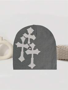 1 件时尚提花针织帽，街头风格无檐便帽，嘻哈无檐便帽，男女通用，提升造型品味，理想的礼物选择，学校 - A - 查看 27