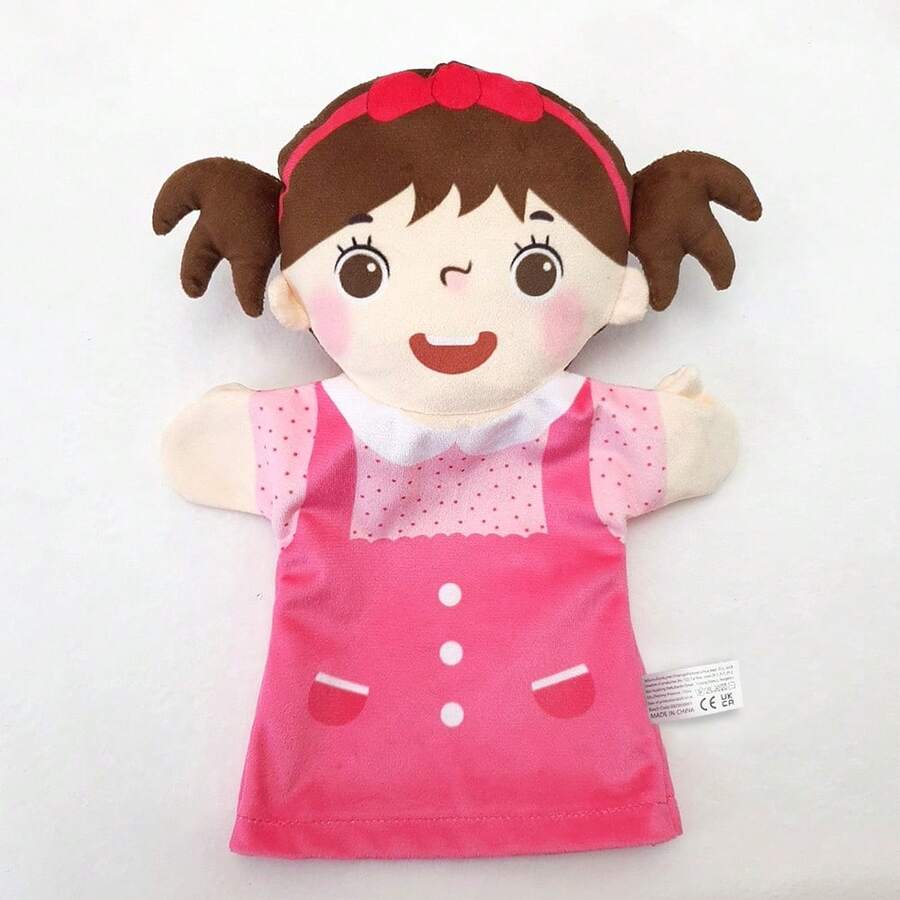 新卡通家庭人物男孩互動毛絨玩具手偶，親子互動，幼兒教育禮物