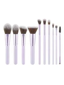 New 10pcs Makeup Brush Set Including Concealer Brush, Blush Brush, Powder Brush, Eyeshadow Brush, Highlighter Brush, Foundation Brush And Other Makeup Tools - Multicolor - View 9