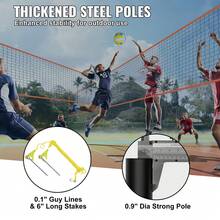 4-Way Volleyball Net, Adjustable Height Badminton Net Set For Backyard Beach Lawn, Outdoor Portable Volleyball Net With Carrying Bag, 4 Square Quick Assemble Game Set For Kids And Adults - Orange - View 5