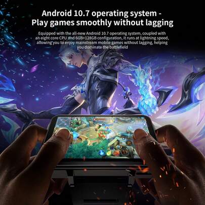 LOKMAT Smartfon APPLLP 5 MAX, duży poziomy ekran o przekątnej 2,4 cala, obsługuje karty telefoniczne 4G/5G, jest kompatybilny z urządzeniami z systemem Android i , obsługuje sieć komórkową, połączenie z siecią Wi-Fi i pobiera aplikacje innych firm, układ MTK6762 + układ PAR2822, podwójny system, wyposażony w system Android 10.7