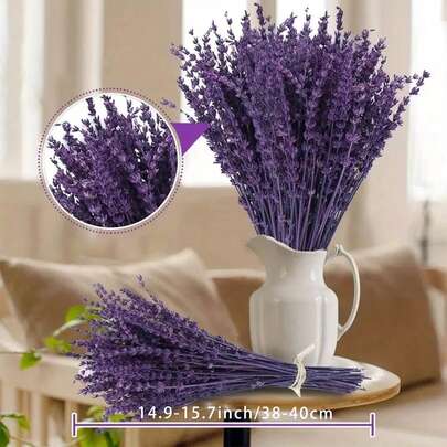 25/50/100/200+ Stems Dried Lavender Flower Bouquet, Fragrant Dried Lavender Bunches Suitable For Shower, Wedding, Home Vase Decor, Crafts, Aromatherapy And Scenting