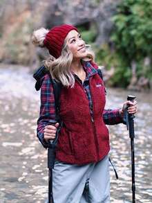 Women Winter Beanie Hat Satin Lined Faux Fur Pom Pom Beanies Hat For Women Winter Warm Knit Hats - A - View 9