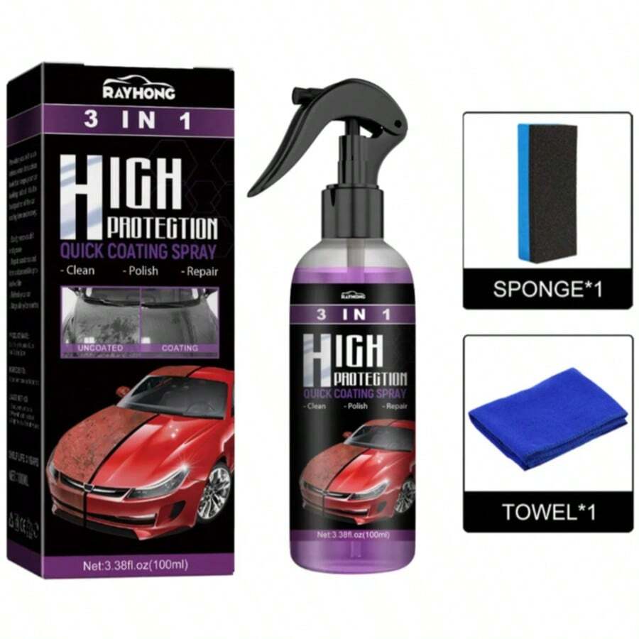 Fast Car 3-In-1 Ceramic Coating Spray (100 Ml) - Black - View 1