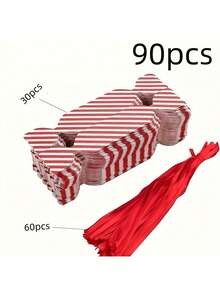 45/90 Pcs Red Gift Boxes With Ribbons, Multi-Purpose Paper Gift Boxes, Suitable For Carnival, Christmas, Thanksgiving, New Year, And Multi-Functional Party Gift Box Packaging