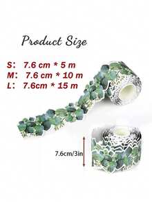 1 Roll Green Eucalyptus Leaf Floral Border Stickers, Blackboard Announcement Decoration Paper, Decorative Waistline (No Adhesive)