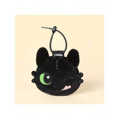 Universal Pictures Resmi Lisanslı Toothless Peluş Bozuk Para Cüzdanı, Sevimli Çanta Süsü, Hafif Çizgi Film Kolye Ucu, Yumuşak Toothless Peluş Anahtarlık Bozuk Para Kesesi, Hediye