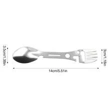 10-In-1 Practical Tactical Fork, Stainless Steel Spoon And Bottle Opener, Fork And Knife, Can Opener Set Of Camping Tools, Suitable For Hiking, Camping Or Backpacking Trips - Multicolor - View 2
