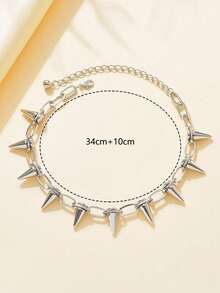 1入組時尚創意多用途圓錐造型頸鏈禮品適合女士和女孩 - 銀色 - 查看 6