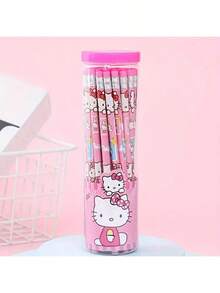 Sanrio 30 pezzi Matite in legno ufficiali e carine di Hello Kitty, set di 30 matite a tema cartone animato in tubo, forniture per l'apprendimento dei bambini, premi per matite creative per studenti delle scuole elementari, spessore 0,5 mm, adatte per scuola e ufficio, possono essere regalate ad amici e bambini, bomboniere per feste
