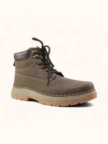 Men's Classic Work Boots, High-Top Lace-Up Non-Slip Hiking Boots