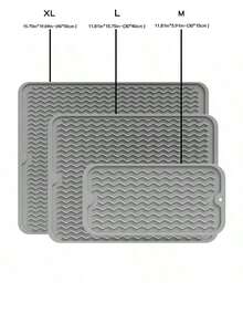 1 قطعة حصيرة سيليكون مانعة للانزلاق لتجفيف الأطباق، حصيرة مطبخ مقاومة للحرارة 16 بوصة * 12 بوصة ~ (30 * 40 سم) مناسبة لأسطح المطبخ أو المغاسل أو بطانات الثلاجة أو الأدراج، قابلة للغسل بسهولة